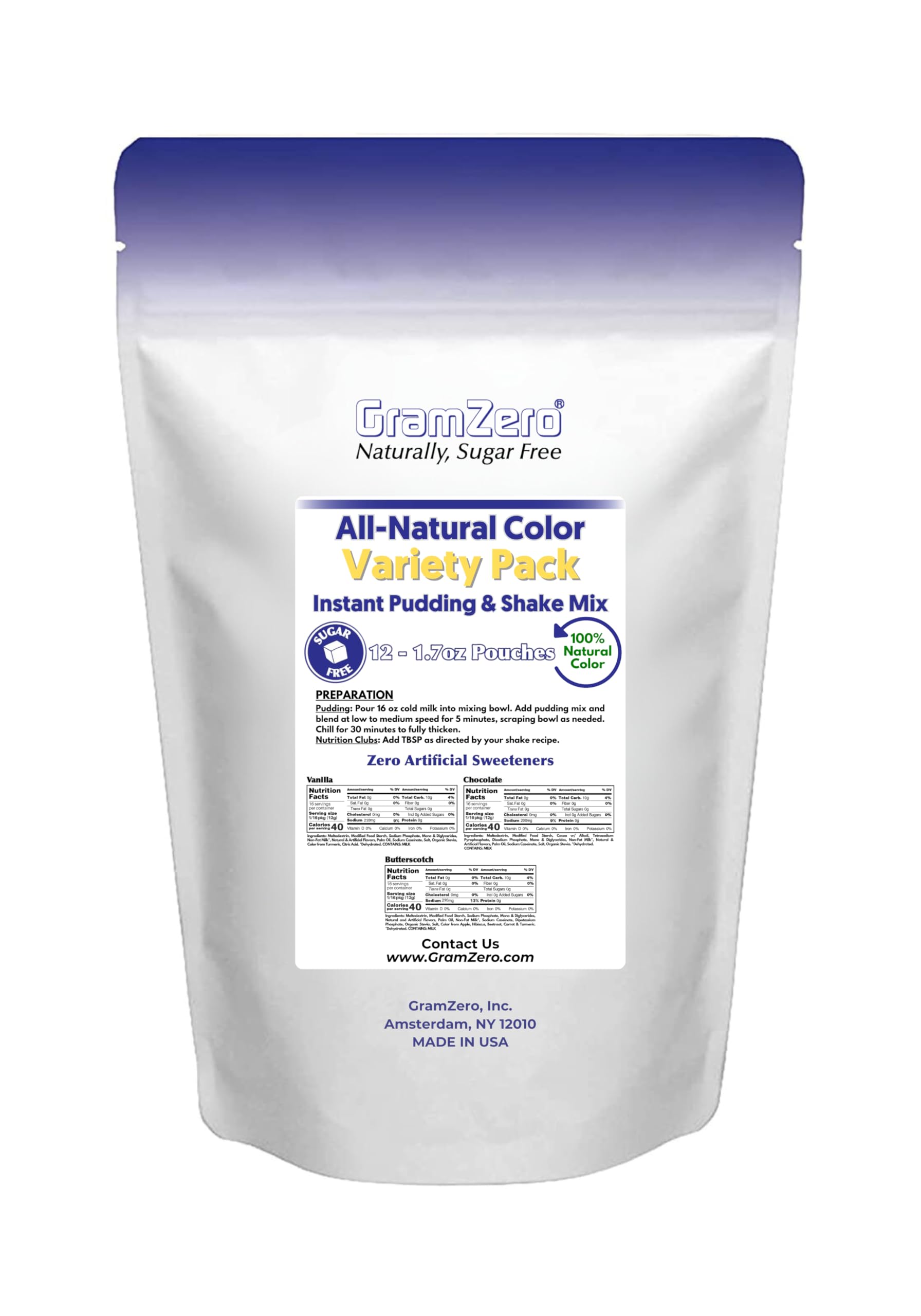 Amazon.com : GramZero Natural Color VARIETY 12-Pack Sugar Free